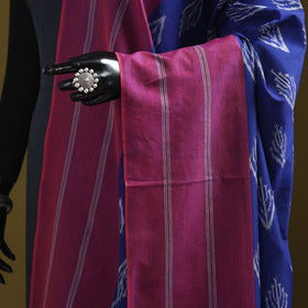 Blue - mercerised cotton pochampally ikat dupatta 03