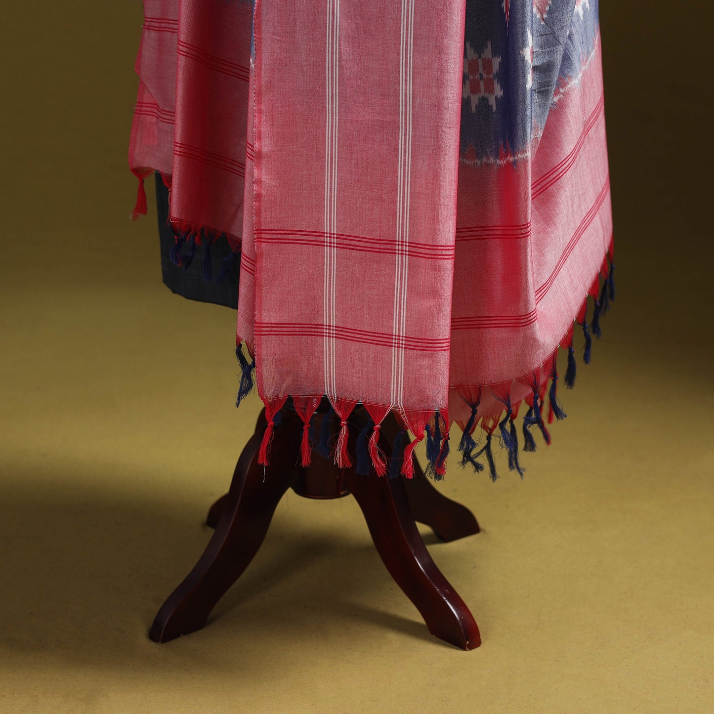 Blue - mercerised cotton pochampally ikat dupatta 21