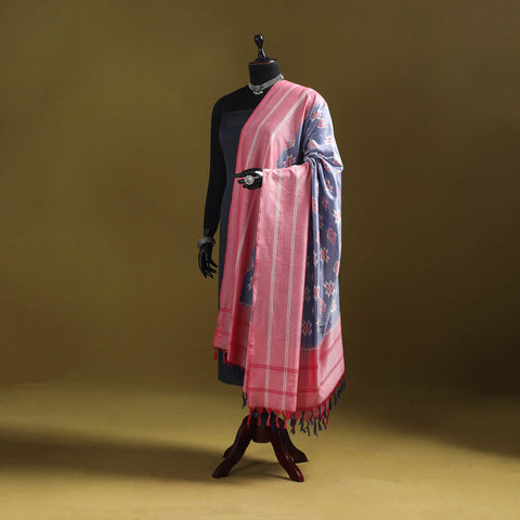 Blue - mercerised cotton pochampally ikat dupatta 21