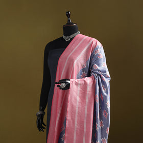 Blue - mercerised cotton pochampally ikat dupatta 21