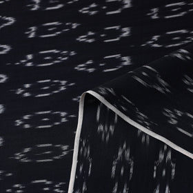 Black Mercerised Cotton Pochampally Ikat Fabric