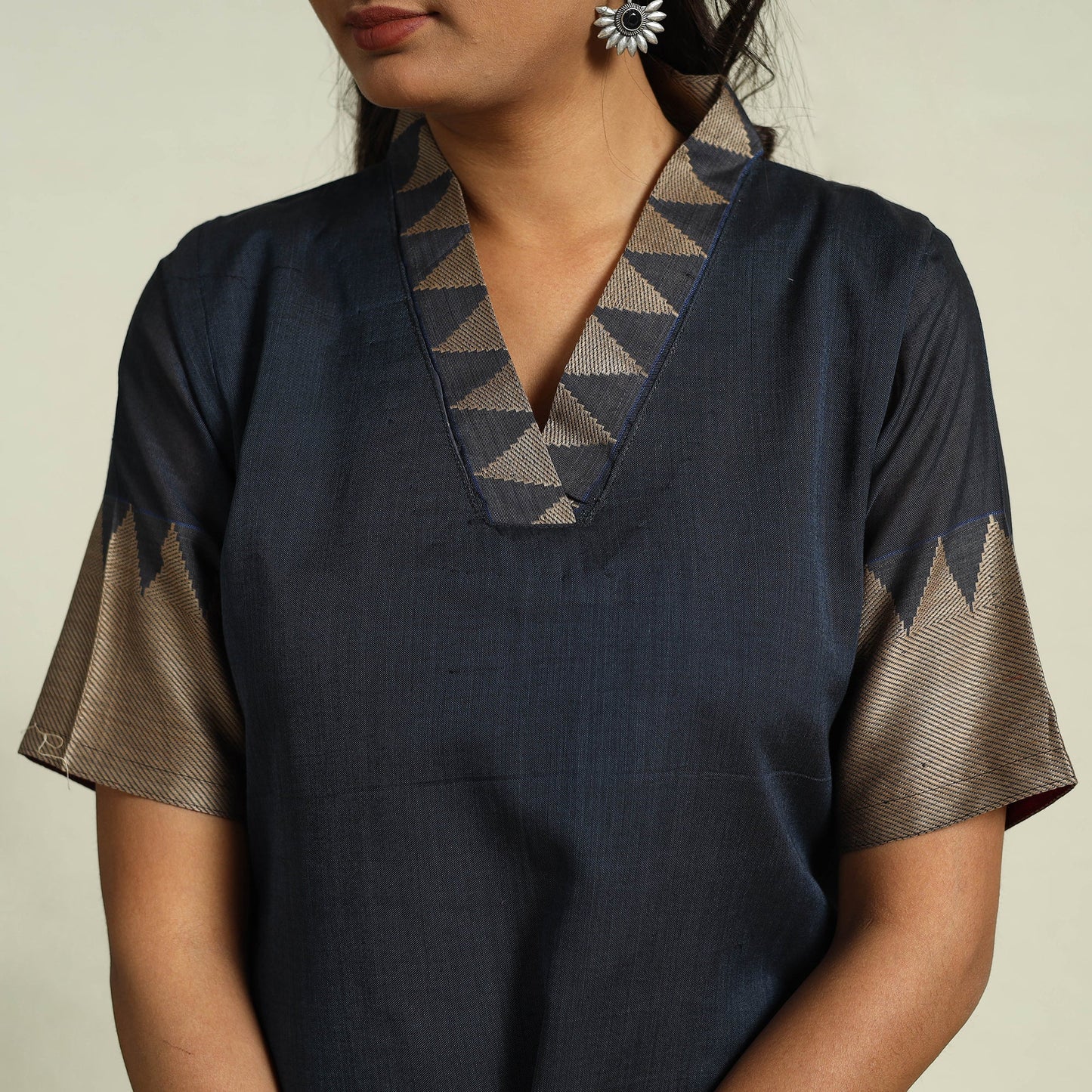 Buy Blue Mercerised Cotton Straight Dharwad Kurta