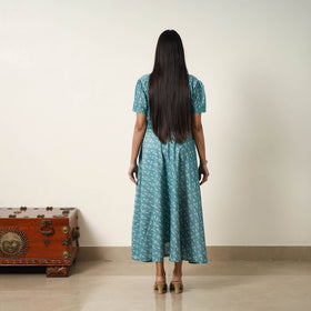 Buy Mercerized Cotton Flared Pochampally Ikat Dress