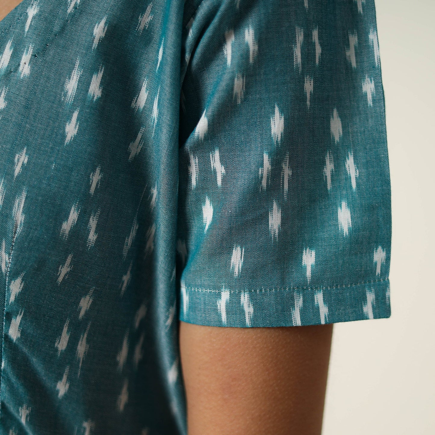 Buy Mercerized Cotton Flared Pochampally Ikat Dress