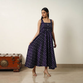  Mercerized Cotton Flared Pochampally Ikat Dress