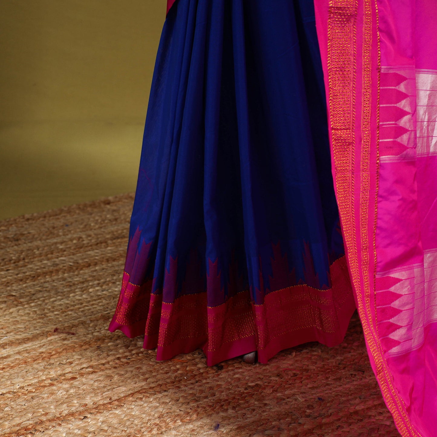 Blue - mercerized cotton ilkal saree with blouse 19