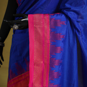 Blue - mercerized cotton ilkal saree with blouse 19