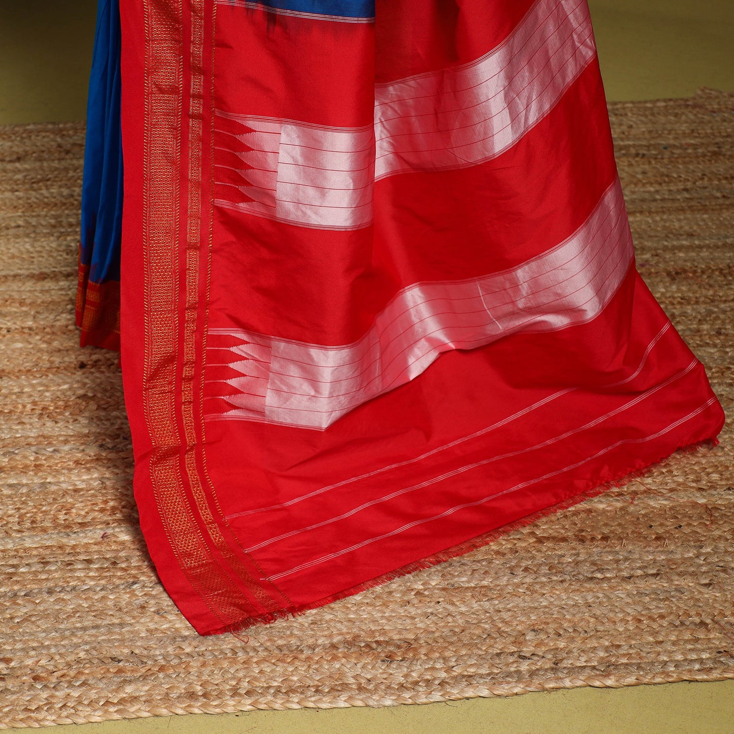 Blue - mercerized cotton ilkal saree with blouse 32