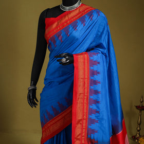 Blue - mercerized cotton ilkal saree with blouse 32