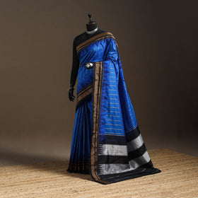 Mercerized cotton zari stripes ilkal saree with chikki