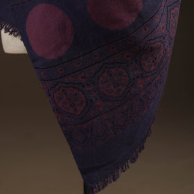 Black - merino wool natural dyed handwoven hand shawl 11