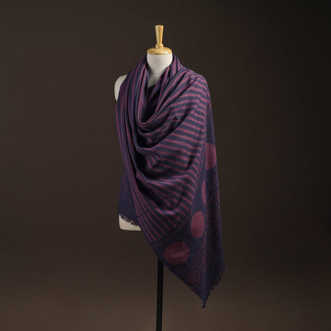 Black - merino wool natural dyed handwoven hand shawl 11