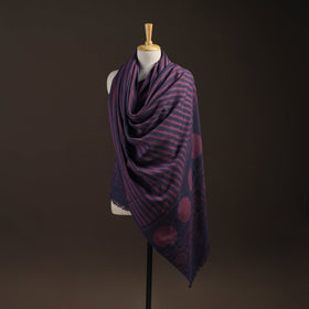 Black - merino wool natural dyed handwoven hand shawl 11