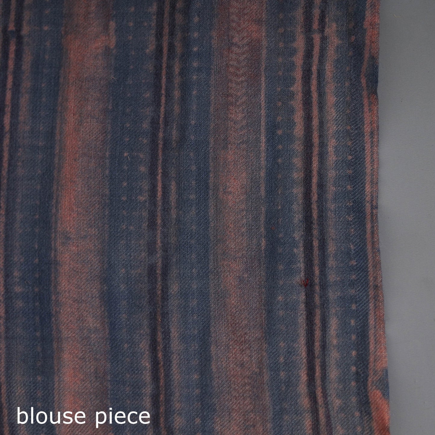 Blue - merino wool saree with tassels 04 - handcrafted