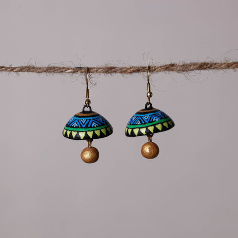  Miniature Handpainted Terracotta Jhumki Earrings Online at iTokri.com