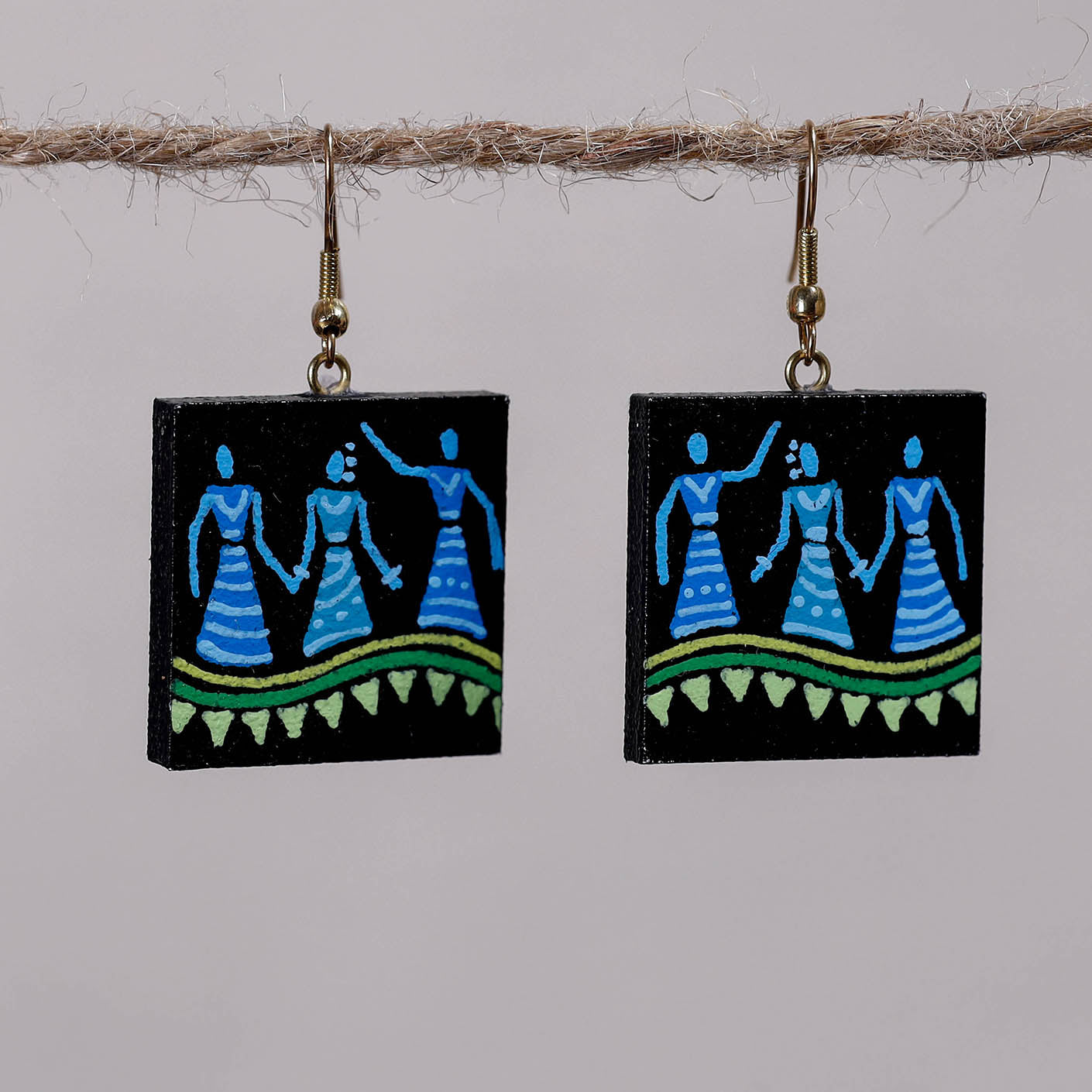  Miniature Handpainted Wooden Earrings 