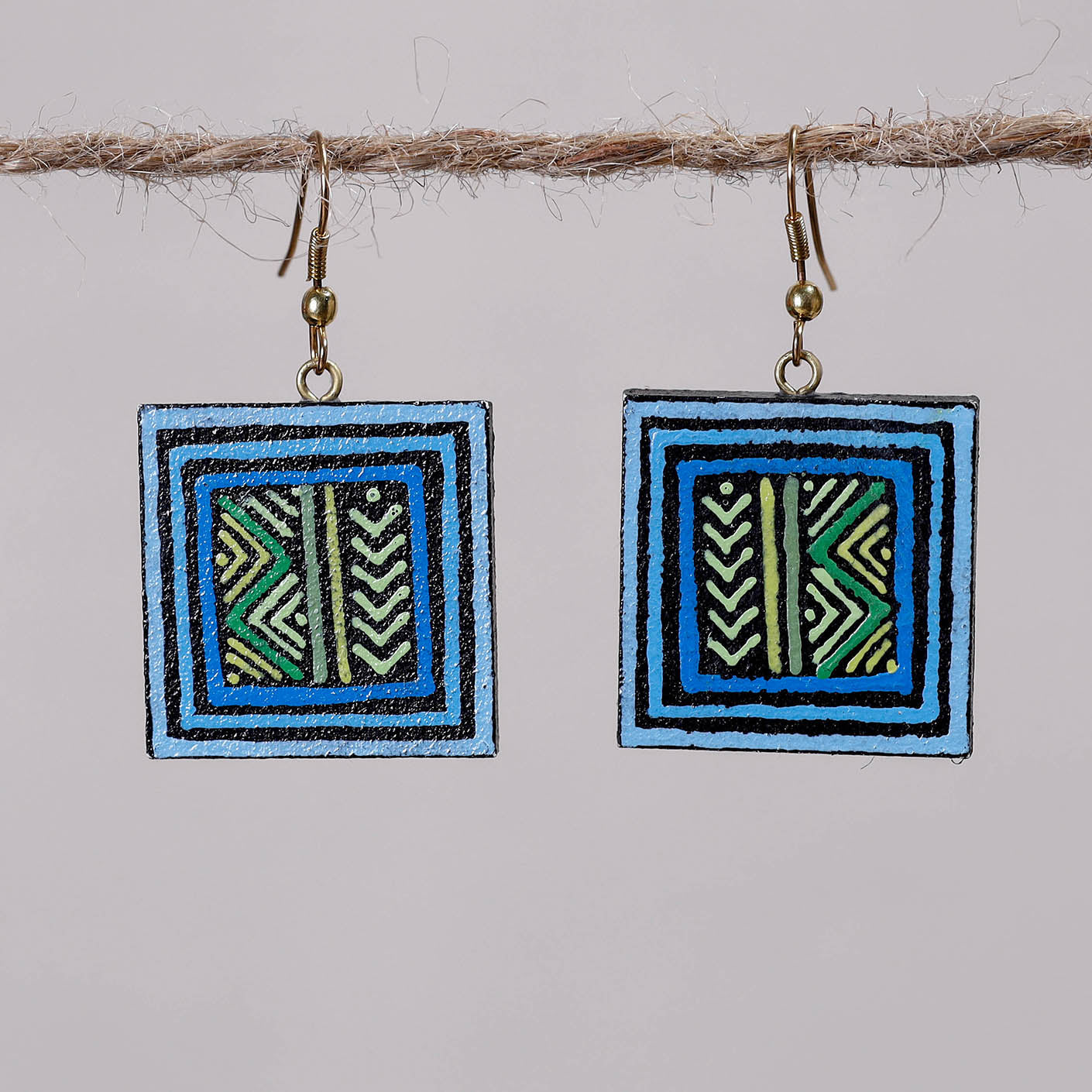  Miniature Handpainted Wooden Earrings 