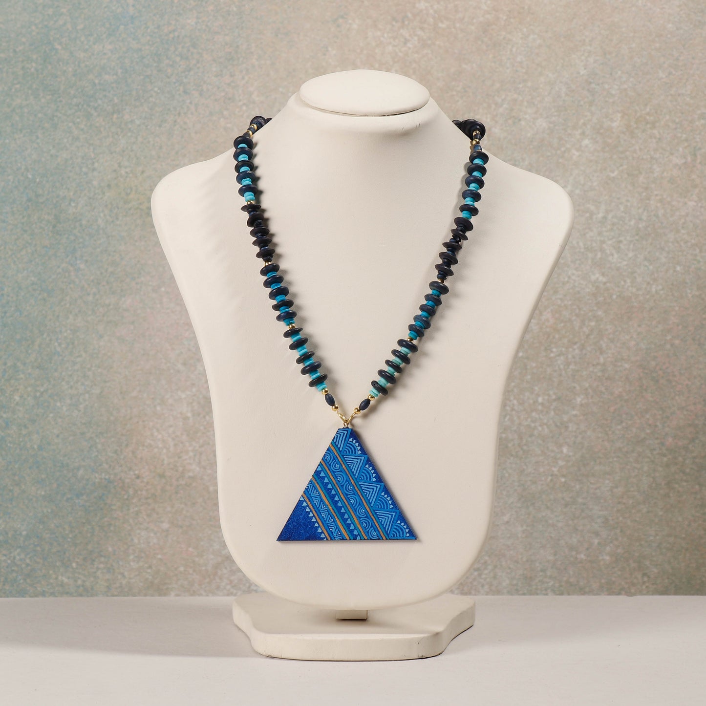 Miniature Handpainted Wooden Necklace With Beads