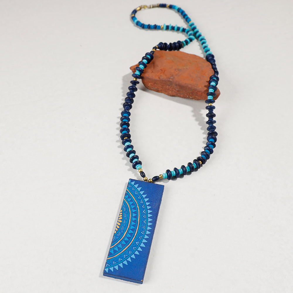  Miniature Hand-painted Wooden Necklace Set with Beads 