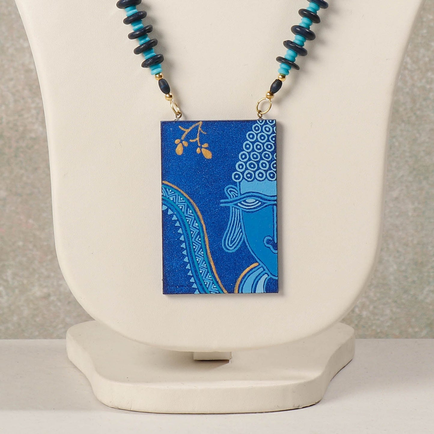 Miniature Handpainted Wooden Necklace With Beads