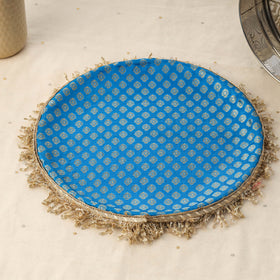 Blue mirror karwa chauth thali set 03 - handcrafted