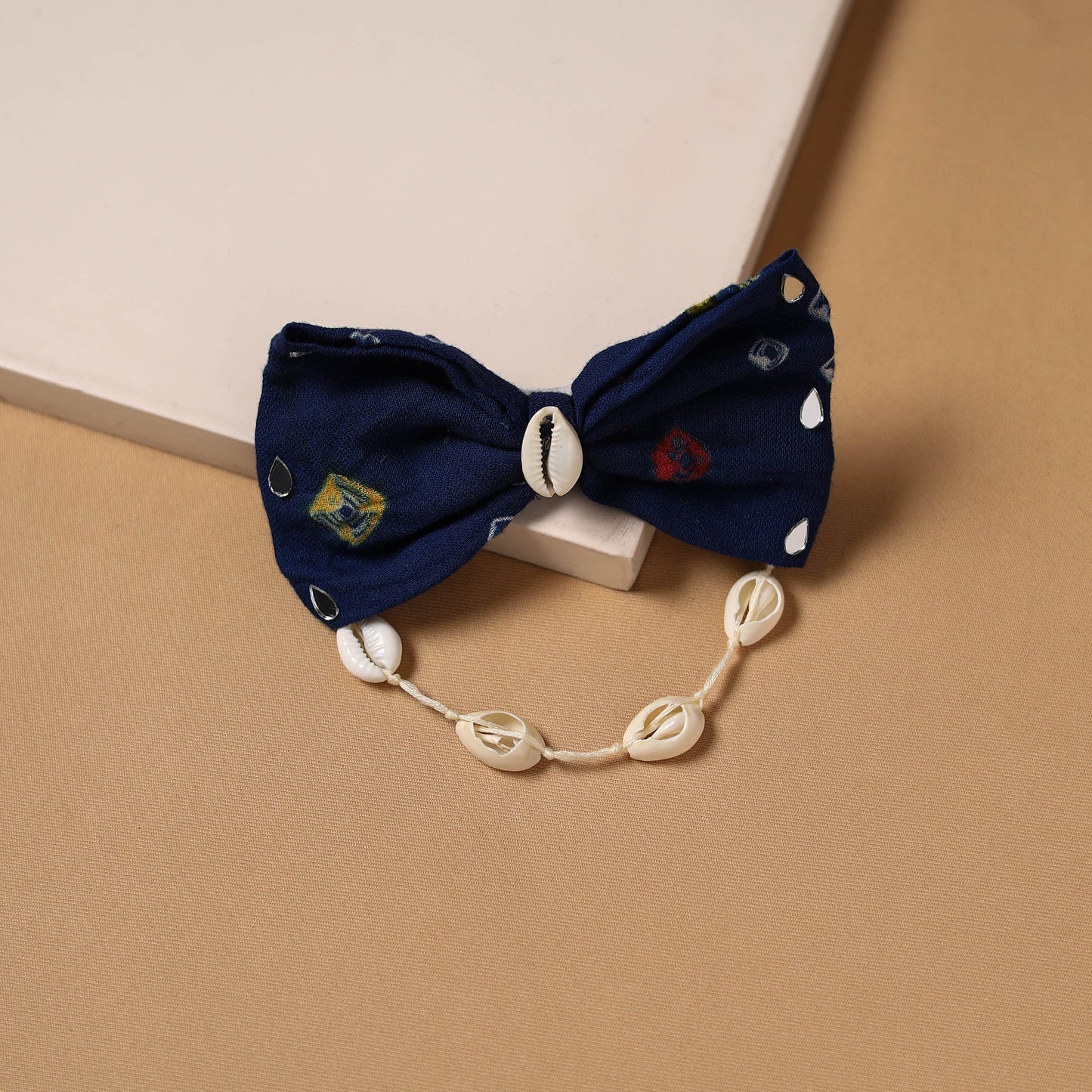 Mirror shell work women’s bow hair clip 30 - handcrafted