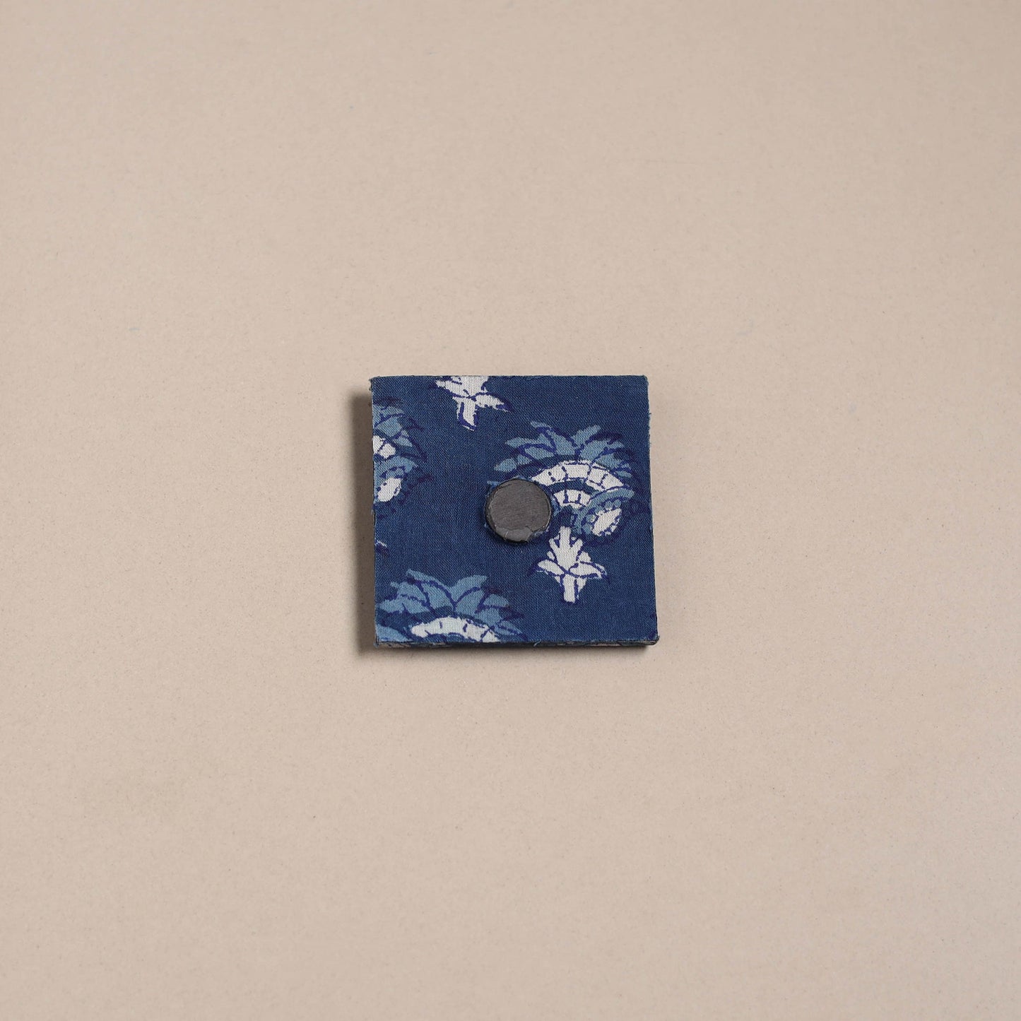 Blue - mirror work handmade fabart jute magnet 18