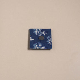 Blue - mirror work handmade fabart jute magnet 21