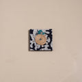 Blue - mirror work handmade fabart jute magnet 22