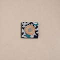 Mirror work handmade fabart jute magnet 25 - handcrafted