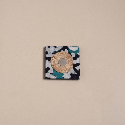 Mirror work handmade fabart jute magnet 25 - handcrafted
