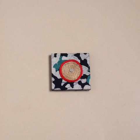 Mirror work handmade fabart jute magnet 28 - handcrafted