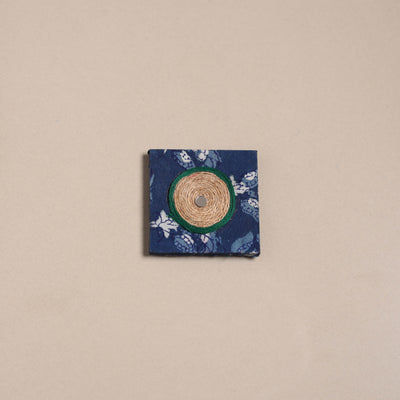 Mirror work handmade fabart jute magnet 35 - handcrafted