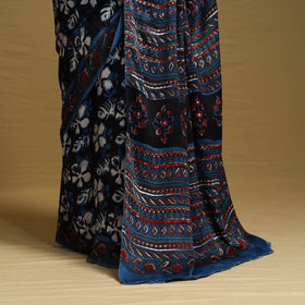 Buy Modal Silk Block Print Bagru Saree 