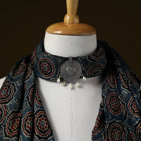 Modal silk pendant necklace scarf 29 - handcrafted