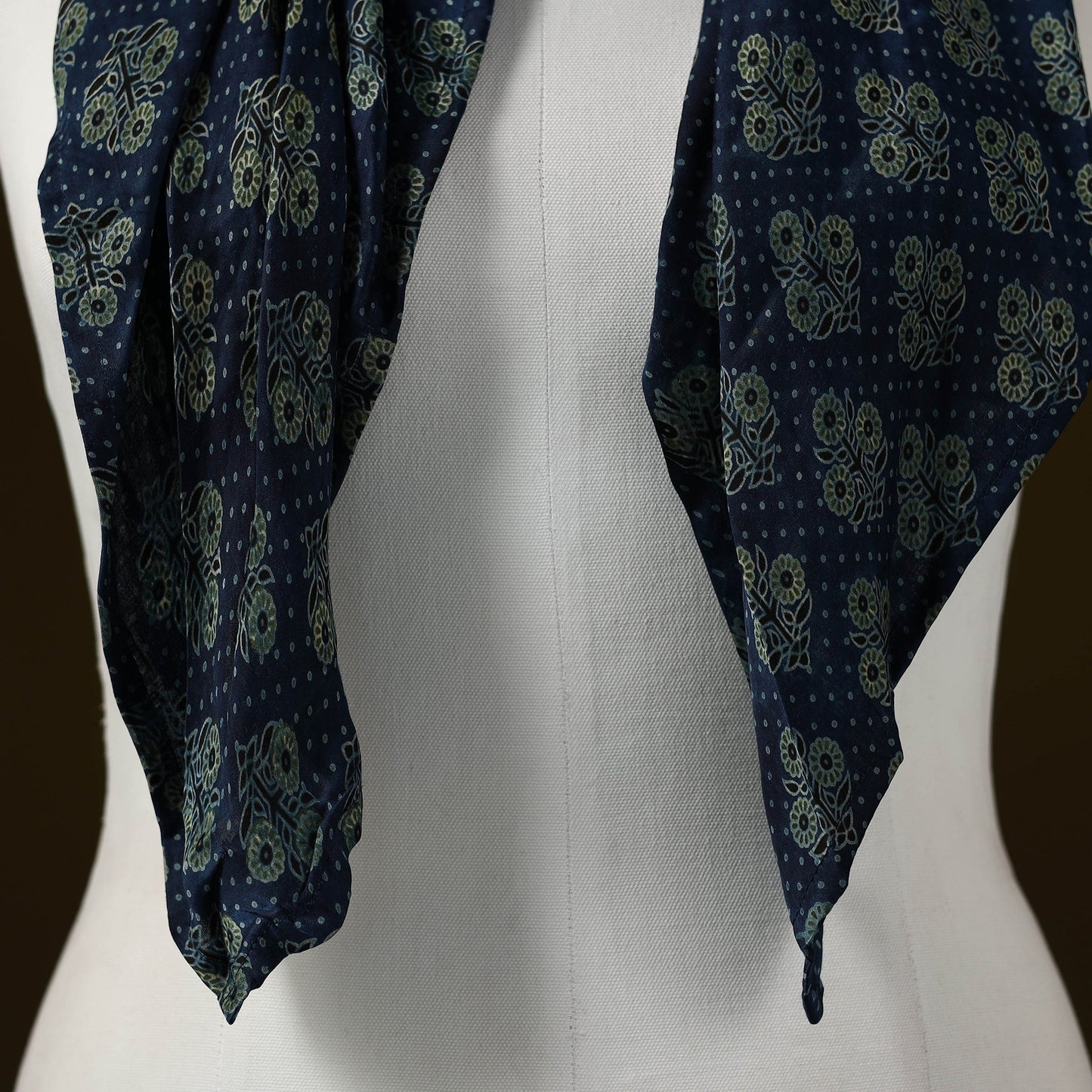 Modal silk pendant necklace scarf 42 - handcrafted