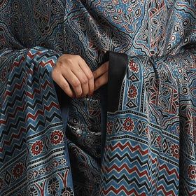 Blue - modal silk dupatta 27 - handcrafted