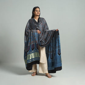 Modal Silk Block Print Ajrakh Dupatta
