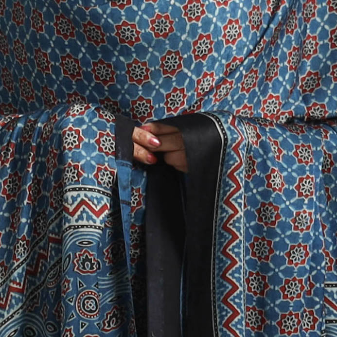 Buy Modal Silk Block Print Ajrakh Dupatta