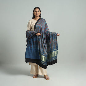Buy Modal Silk Block Print Ajrakh Dupatta