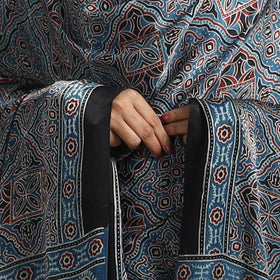 Blue - modal silk dupatta 57 - handcrafted