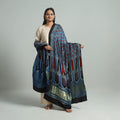 Blue - modal silk dupatta 59 - handcrafted
