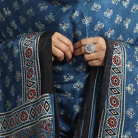 Blue - modal silk dupatta 60 - handcrafted