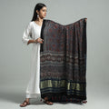 Buy Modal Silk Block Print Ajrakh Dupatta
