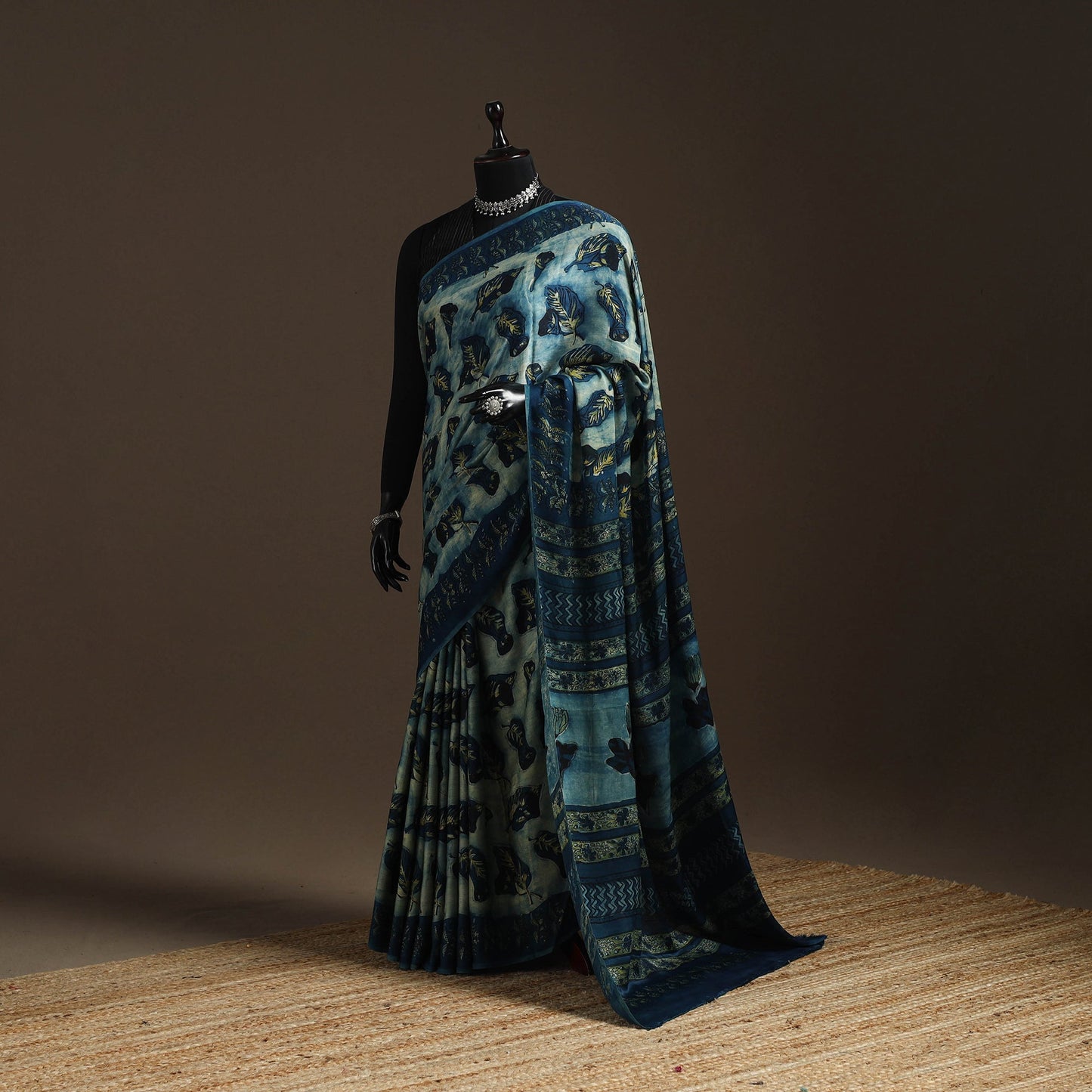 Modal silk hand bagru saree 13 2025/970-3 - handcrafted