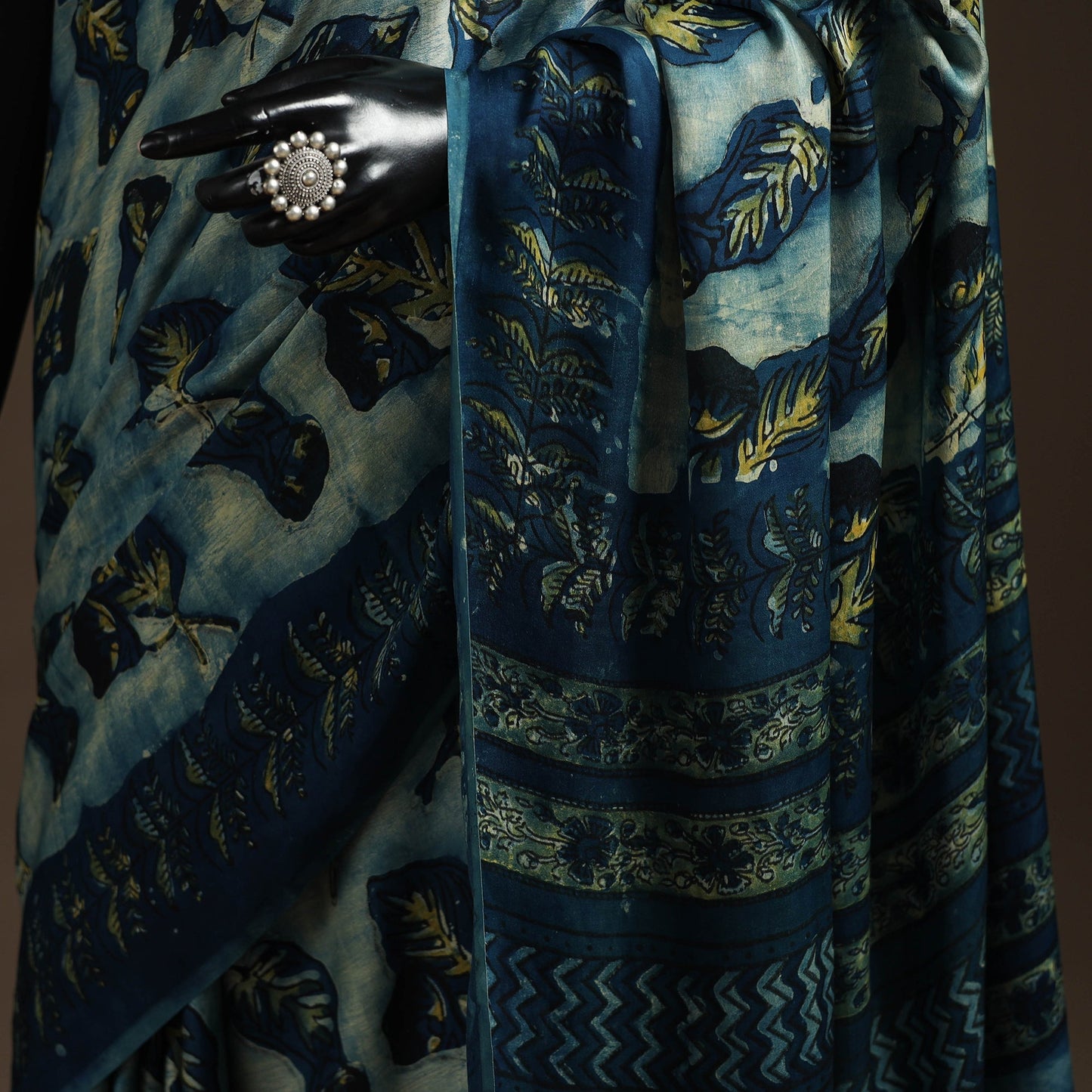 Modal silk hand bagru saree 13 2025/970-3 - handcrafted