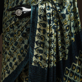 Modal silk hand bagru saree 36 - handcrafted