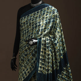 Modal silk hand bagru saree 36 - handcrafted