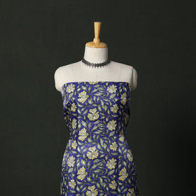 Modal silk hand block sanganeri print 2pc unstitched dress