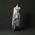 Modal silk hand block sanganeri print 2pc unstitched dress